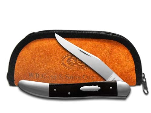 Case Knives Old Dog Pocket Knife Black Canvas Laminate 154CM Stainless