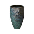 Emissary Teal Stoneware Round Planter 17in L x 27in H