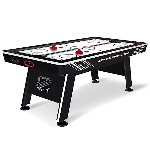 NHL 60" Air Hockey Table with Electronic Overhead Scoreboard Black/White