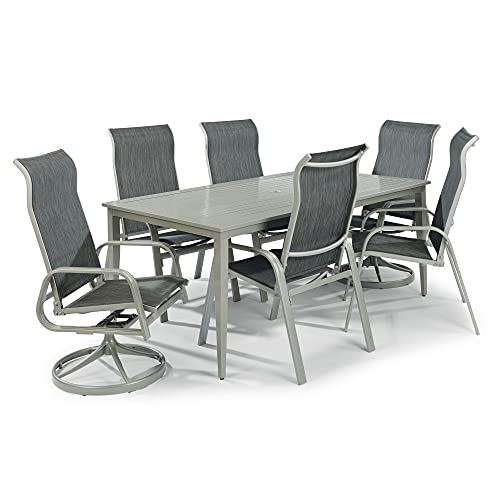 Homestyles 7 Piece Outdoor Dining Set Grey