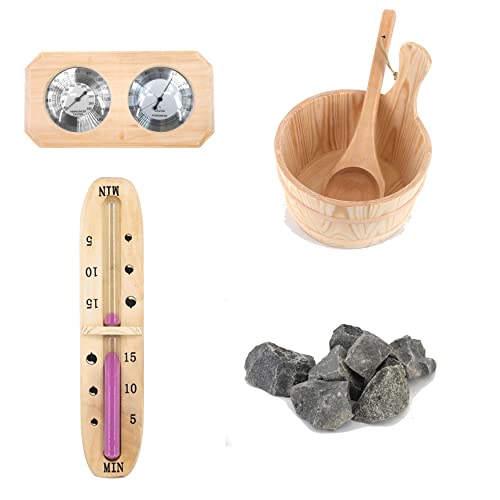 ALEKO Traditional Indoor Sauna Canadian Hemlock Wood 5-6 Person LED Lights Wet Steam Dry Sauna UL Certified 6kW Harvia Sauna Heater SEA5JIU