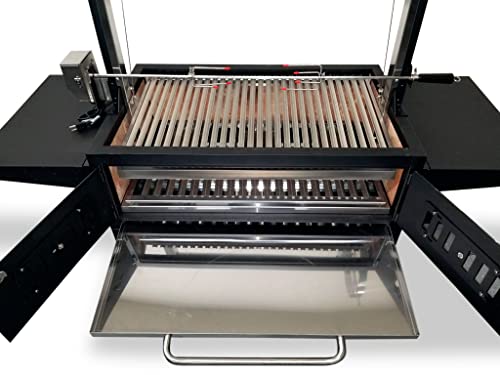 Generic Argentine Santa Maria Wood Fired Charcoal Parrilla Grill with Rain Cover Stainless Steel
