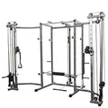 Valor Fitness Power Rack with LAT Pull & Cable Crossover Attachments - Full Body Workout - Plate Loaded Exercise Equipment