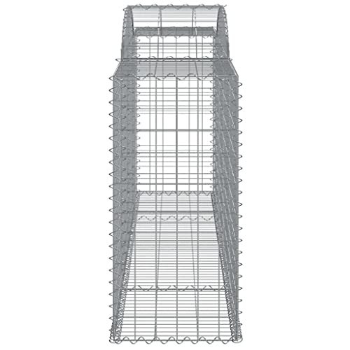 Arched Gabion Baskets 3 pcs Galvanized Iron 118.1"x19.7"x39.4"/47.2" White Black