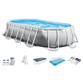 Intex Prism Frame Oval Swimming Pool Set Gray