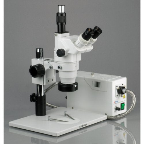 AmScope Digital Trinocular Stereo Zoom Microscope with 5MP Camera White