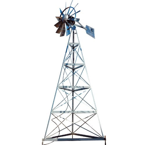 Outdoor Water Solutions 20-Feet Ornamental Galvanized 3-Legged Windmill Silver Galvanized