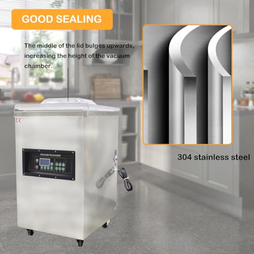 HayWHNKN Single Chamber Vacuum Sealer Stainless Steel Silver