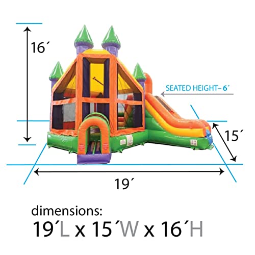 TentandTable Inflatable Bounce House with Slide Orange Rainbow