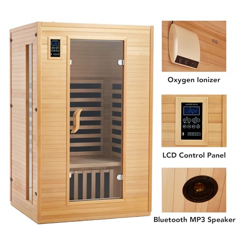 GarveeLife 2024 Upgrade 2 Person Infrared Sauna Wood