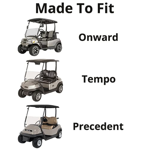 DOORWORKS GOLF CART ENCLOSURES 3-Sided Over-The-Top Cover for Club Car Onward/Precedent/Tempo Jet Black
