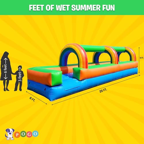 Pogo Bounce House Rainbow Inflatable Water Slide 25x9x6