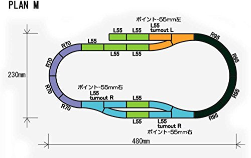 Rokuhan Layout Plan M Complete Track Set 18.8" x 9.0