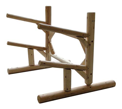 Log Kayak Rack 2-Place 1-Sided Kayak/SUP Rack Natural