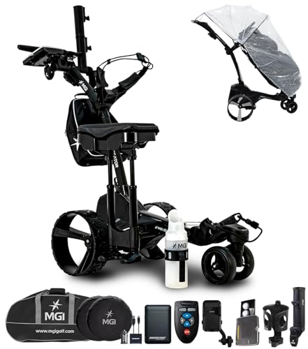 Certified Brands MGI Zip Navigator Electric Golf Push Cart with Remote Control and Power Bundle