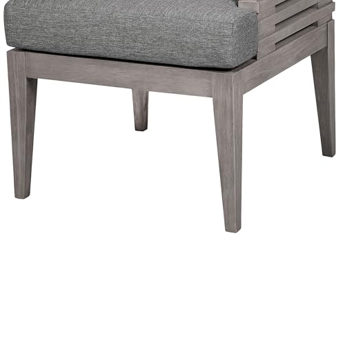 Benzara Hida 24 Inch Outdoor Patio Dining Chair Grey