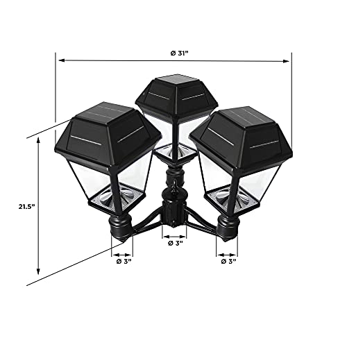Gama Sonic Imperial III Solar Post Light Black