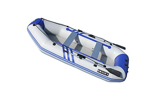 Boatify 9.8ft Inflatable Fishing Boat Dinghy with Motor Bracket Grey and Blue