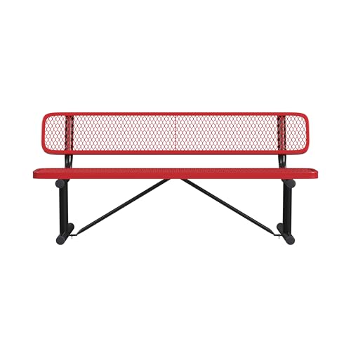 Leisure Craft 6 Foot Outdoor Bench with Back Red