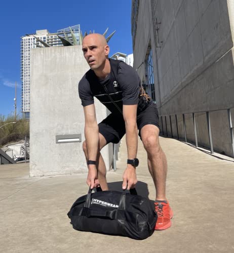 HYPERWEAR Adjustable Sandbag Workout Bag with SandBell Kettlebells LG 160lb Red
