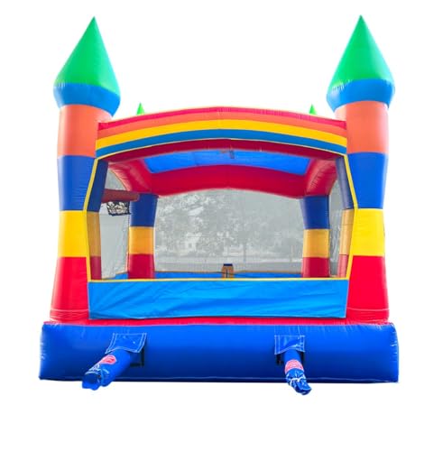 Pogo Bounce House Crossover Deluxe Rainbow Castle Inflatable 13x12x14.5 ft