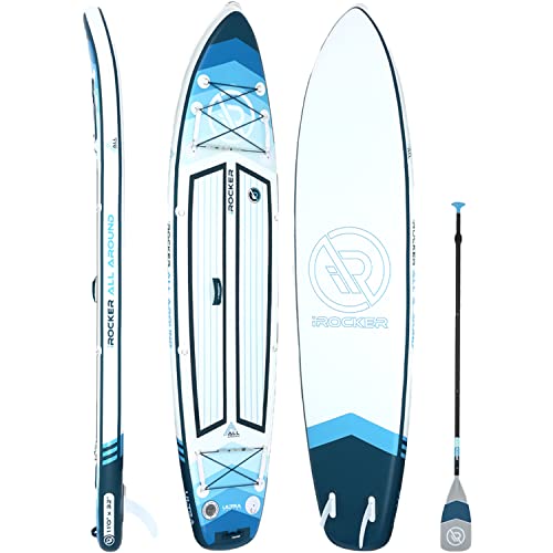 iROCKER Cruiser Inflatable Stand Up Paddle Board White/Blue