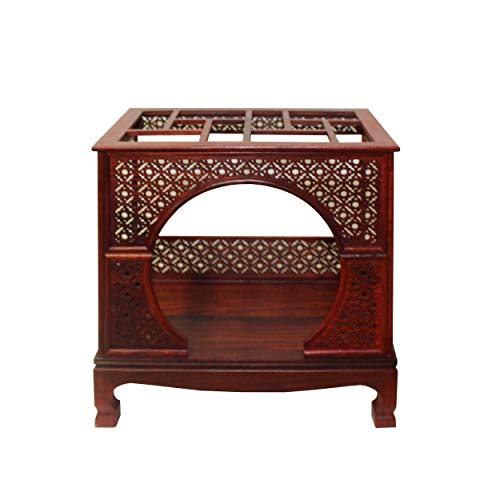orientliving Chinese Rosewood Furniture Canopy Bed Miniature Display Brown
