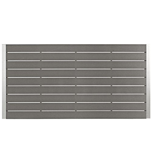 Modway Shore 7-Piece Aluminum Outdoor Patio Dining Table Set Silver Black