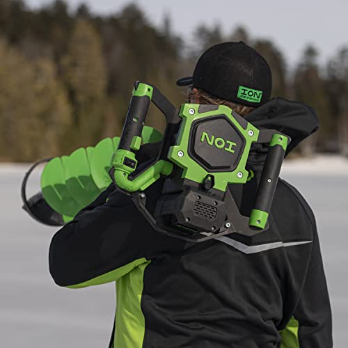 ION ICE FISHING Alpha Plus 8-Inch Gen 3 40V Lithium-ion Electric Ice Auger Green/Black