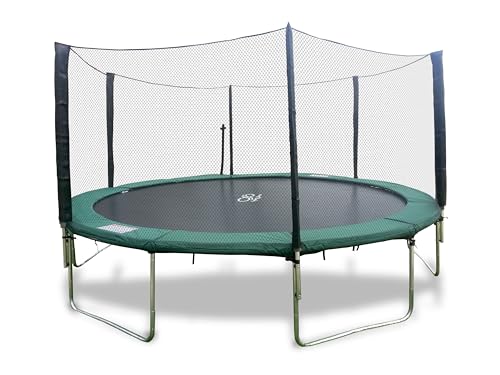 Galactic Xtreme Round Trampoline 14 FT with Net Enclosure Green and Black
