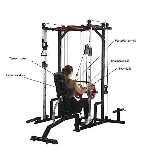 KOZYSFLER Power Cage with LAT PullDown and Weight Storage Rack Orange