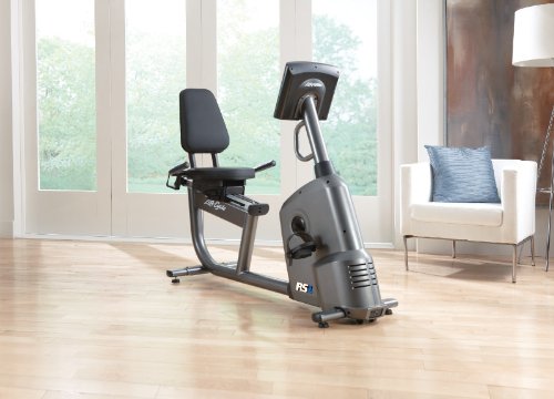 Life Fitness RS1 Recumbent Indoor Cycling Exercise Bike with Go Console Titanium