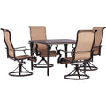 Hanover Brigantine 5-Piece Modern Outdoor Dining Set Tan