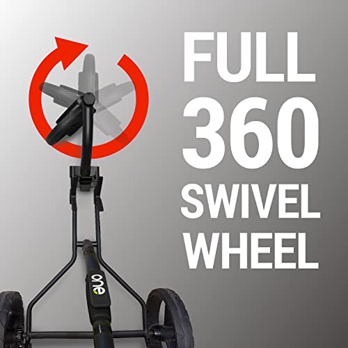 TGU Golf Push Cart - Swivel Front Wheel, 360 Rotating, 1-Step Folding, Aircraft Grade Frame, Clear Design Concept, Lightweight & Easy Handling (Black)