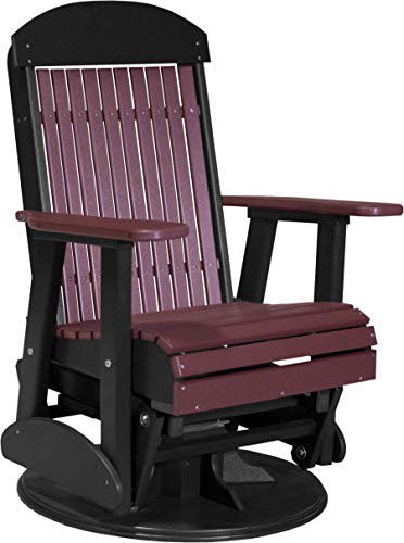 LuxCraft 2' Classic Outdoor Swivel Glider Chair Cherrywood & Black