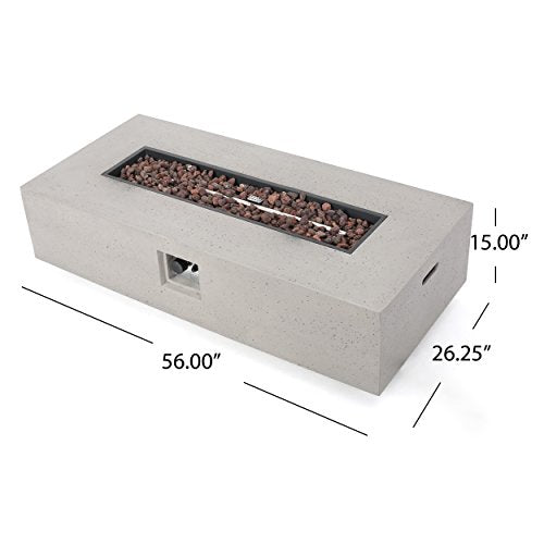Christopher Knight Home Cape Coral 5-Piece Outdoor Chat Set with Fire Table Grey / Light Grey