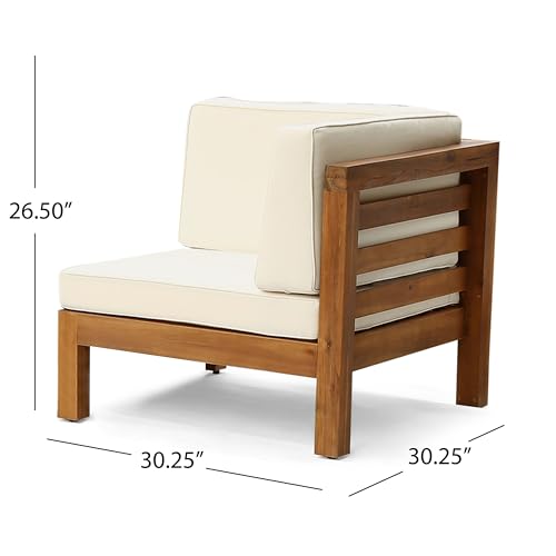 Kaimei OANA 3-Piece Acacia Wood Loveseat Set with Coffee Table Beige