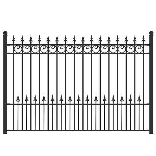 ALEKO Security Fencing Kit 2-Panel Steel Fence Modern Garden Anti-Rust Panels 8x5 Prague