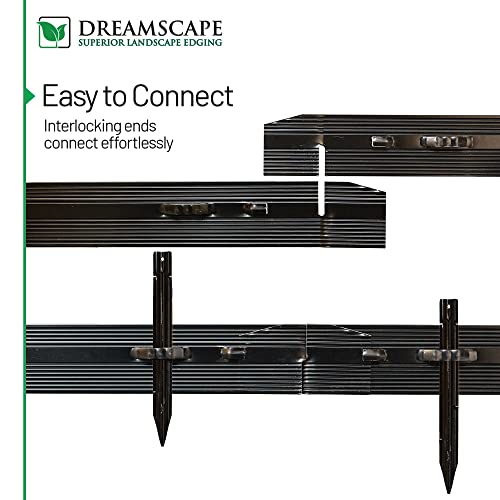 Dreamscape PermLine Aluminum Landscape Edging - 15 Strips, 120 Ft Total, Green Duraflex