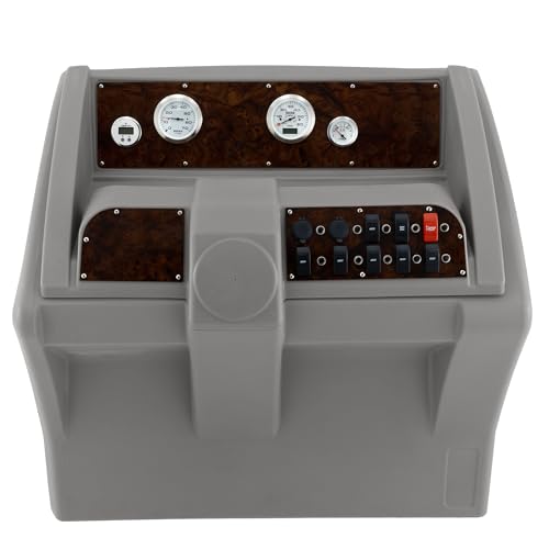 DeckMate Luxury Console with Premium Gauge and Switch Package Burlwood Gray/Blue/Charcoal