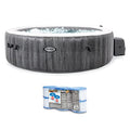 Intex PureSpa Plus 6-Person Inflatable Hot Tub with Filter Cartridges Gray