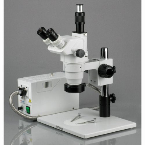 AmScope Digital Trinocular Stereo Zoom Microscope 3.35X-180X White