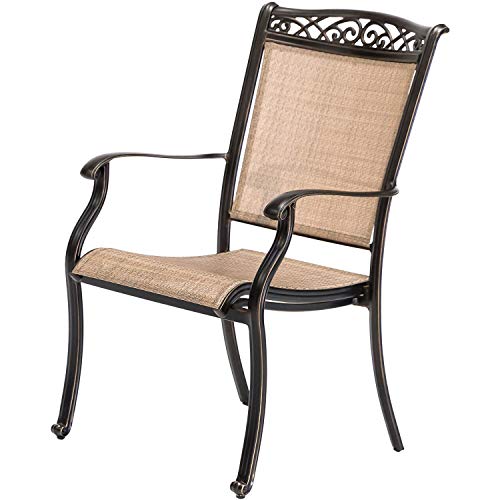 Hanover Fontana 7-Piece Rust Resistant Aluminum Outdoor Dining Set Tan