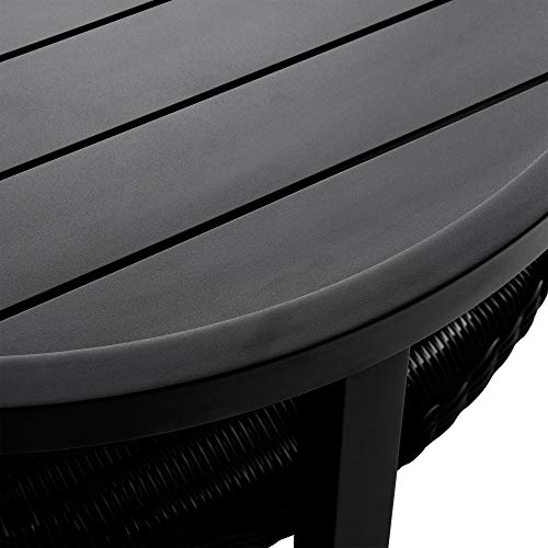 Armen Living Grand Modern Outdoor Patio Conversation Seating Set 5 Piece Black