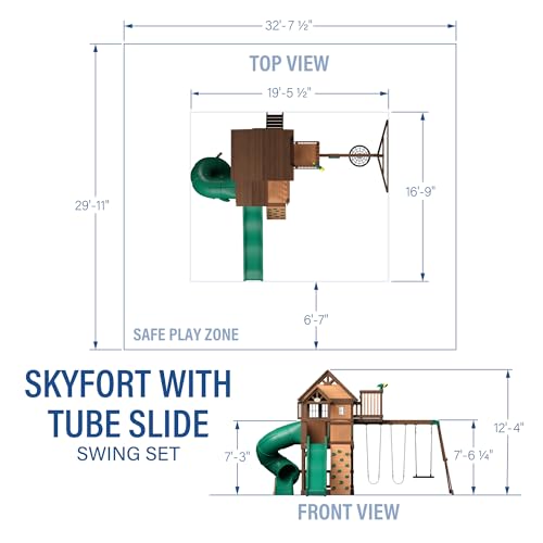 Backyard Discovery Skyfort Cedar Swing Set Light Brown