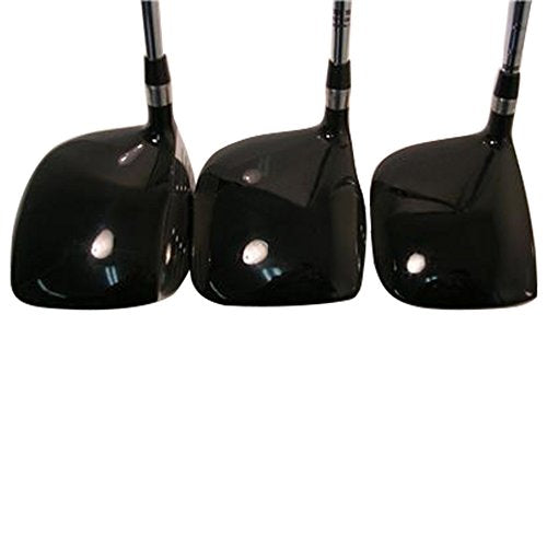 iDrive Men's Red Square Anti-Slice Draw Golf Fairway Wood Set Black