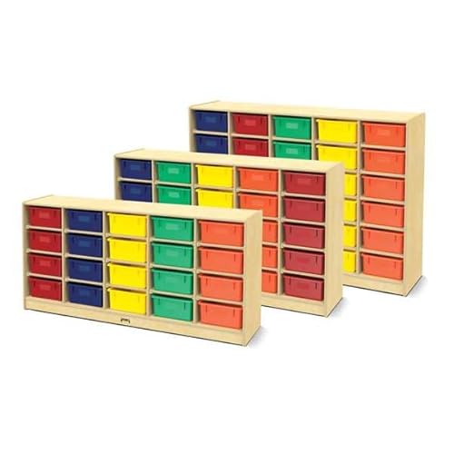 Jonti-Craft 30 Mobile Storage with Colored Tubs White