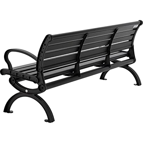 Global Industrial 6' Aluminum Park Bench with Backrest Black