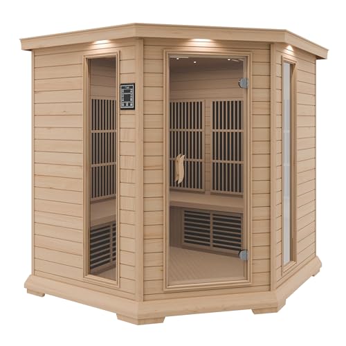SteamSpa Infrared Hemlock Sauna Room with LED Control & Bluetooth