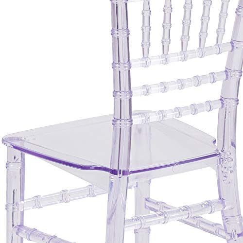 BizChair 10 Pack Child's Transparent Crystal Resin Chiavari Chair Clear